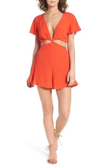 Women's Astr The Label Viviana Cutout Romper - Red