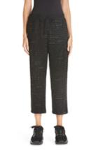 Women's Tricot Comme Des Garcons Wool & Tweed Combo Crop Pants, Size - Black