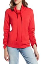 Women's Halogen Funnel Neck Sweatshirt - Red
