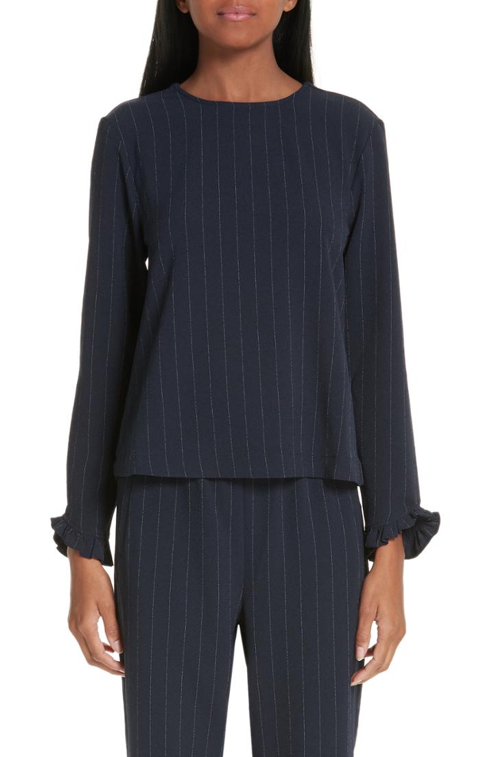 Women's Ganni Clark Top Us / 38 Eu - Blue