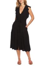 Women's 1.state Button Front Midi Dress, Size - Black