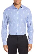 Men's John W. Nordstrom Trim Fit Check & Paisley Dress Shirt - Blue