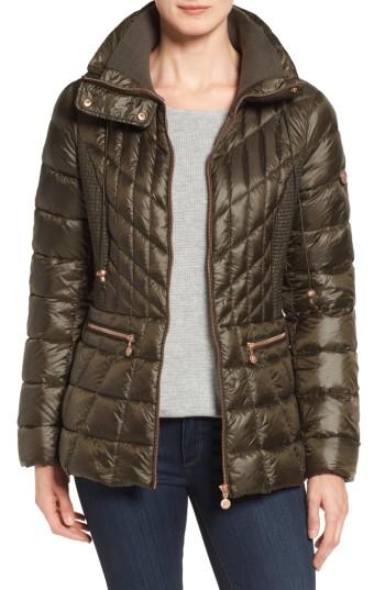 Petite Women's Bernardo Packable Jacket With Down & Primaloft Fill P - Green