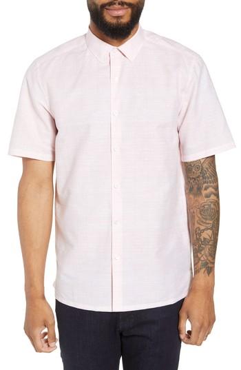 Men's Theory Murray Trim Fit Print Woven Shirt - Pink
