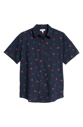 Men's The Rail Print Camp Shirt, Size - Blue