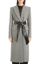 Women's Givenchy Houndstooth Wool Coat Us / 38 Fr - Black