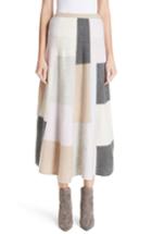 Women's Adam Lippes Patchwork Cashmere & Silk Skirt - Beige