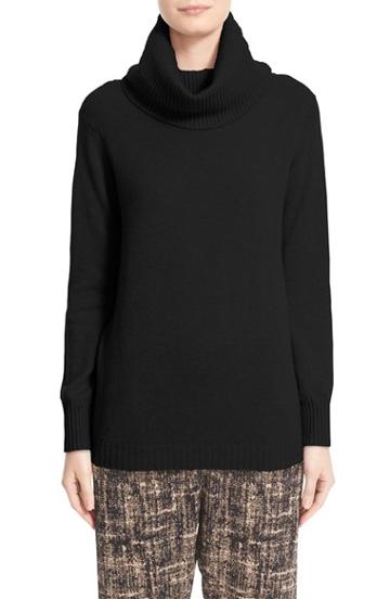 Women's Zero + Maria Cornejo 'asha' Cashmere & Wool Turtleneck Sweater - Black