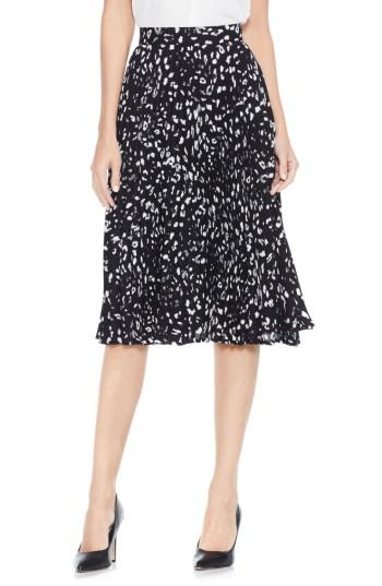 Women's Vince Camuto Animal Whispers Pleat Skirt - Black
