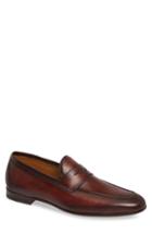 Men's Magnanni Tacio Apron Toe Penny Loafer M - Brown