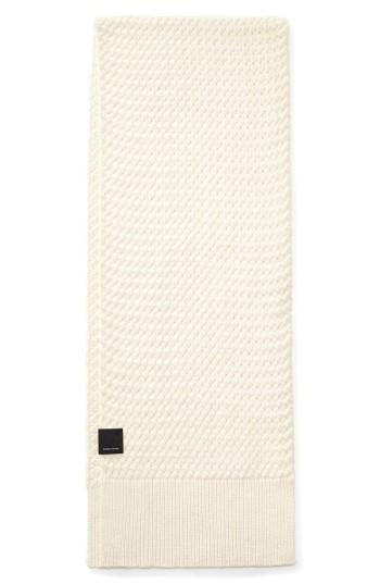 Women's Canada Goose Basket Weave Merino Wool Scarf, Size - Ivory