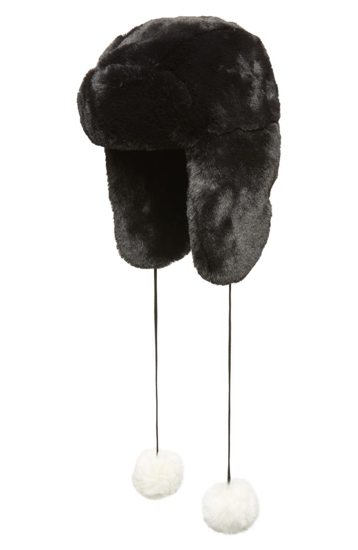 Women's Heurueh Luxe Faux Fur Trapper Hat, Size - Black