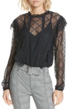 Women's Free People Goldie Long Sleeve Lace Bodysuit - Black