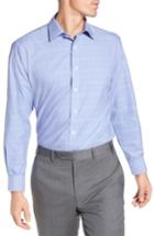 Men's Nordstrom Men's Shop Tech-smart Traditional Fit Stretch Plaid Dress Shirt 34/35 - Blue