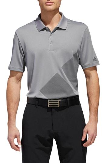 Men's Adidas 3-stripes Fit Golf Polo, Size Small - Grey