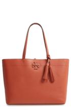 Tory Burch Mcgraw Leather Laptop Tote - Brown