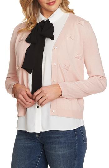 Women's Cece Bow Detail Cardigan, Size - Pink