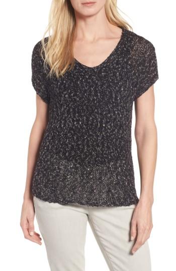 Women's Eileen Fisher Organic Cotton Blend Ribbon Yarn Sweater