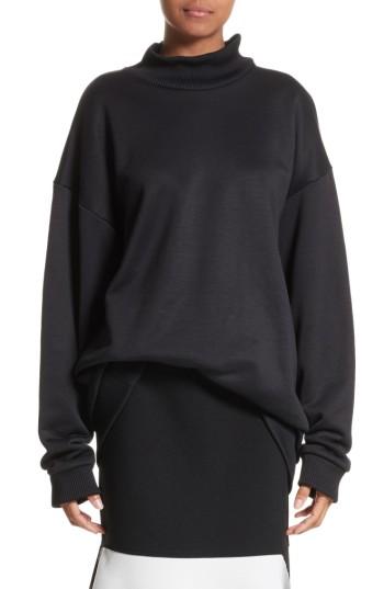 Women's Marques'almeida Oversize Mock Neck Sweatshirt - Black