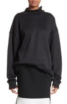 Women's Marques'almeida Oversize Mock Neck Sweatshirt - Black