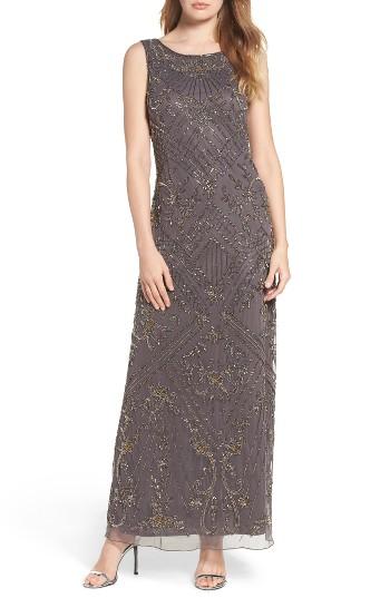 Women's Pisarro Nights Embroidered Mesh Gown