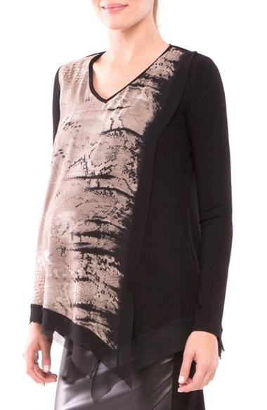 Women's Olian 'jolie' Print Asymmetrical Top