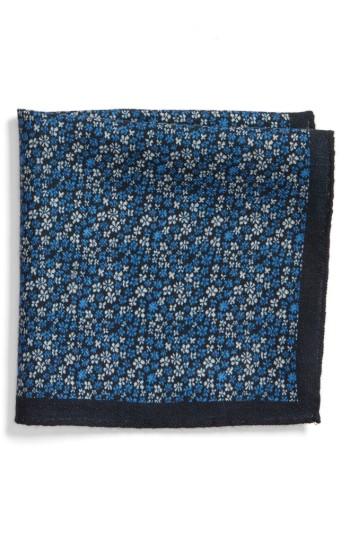 Men's Bonobos Floral Wool Pocket Square, Size - Blue