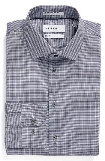 Men's Calibrate Trim Fit Non-iron Stretch Dot Dress Shirt .5 32/33 - Red