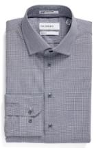 Men's Calibrate Trim Fit Non-iron Stretch Dot Dress Shirt .5 32/33 - Red