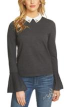 Women's Cece Collar Bell Sleeve Sweater - Grey
