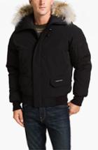 Men's Canada Goose 'chilliwack' Down Bomber Jacket With Genuine Coyote Trim - Black