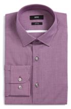 Men's Boss Jerris Slim Fit Easy Iron Check Dress Shirt - Pink