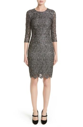 Women's St. John Collection Plume Embroidered Lace Dress