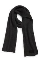 Men's John Varvatos Star Usa Plated Thermal Knit Merino Wool Scarf, Size - Black