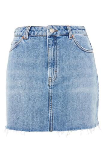 Women's Topshop Denim Miniskirt Us (fits Like 2-4) - Blue
