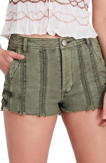 Women's Free People Great Expectations Lace Cutout Shorts - Green