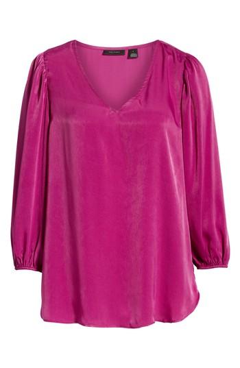 Women's Halogen Blouson Sleeve Crepe Blouse - Purple