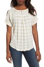 Women's Lucky Brand Lace Cold Shoulder Shirt - Ivory