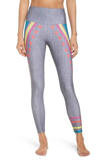 Women's Onzie High Waist Graphic Leggings, Size S/m - Grey