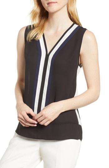 Women's Vince Camuto Colorblock Sleeveless Blouse - Black