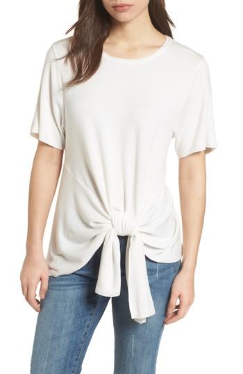 Women's Caslon Tie Front Sweatshirt - Ivory