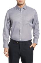 Men's Nordstrom Men's Shop Smartcare(tm) Traditional Fit Stripe Dress Shirt 32/33 - Black