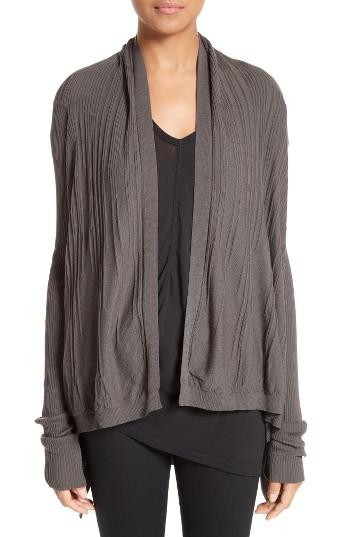 Women's Rick Owens Wool Drape Cardigan - Grey