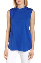 Women's Ming Wang Mock Neck Sleeveless Tank - Blue