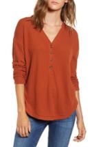 Women's Socialite Thermal Henley - Brown