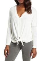 Women's Caslon Button Front Ribbed Knit Top, Size - White