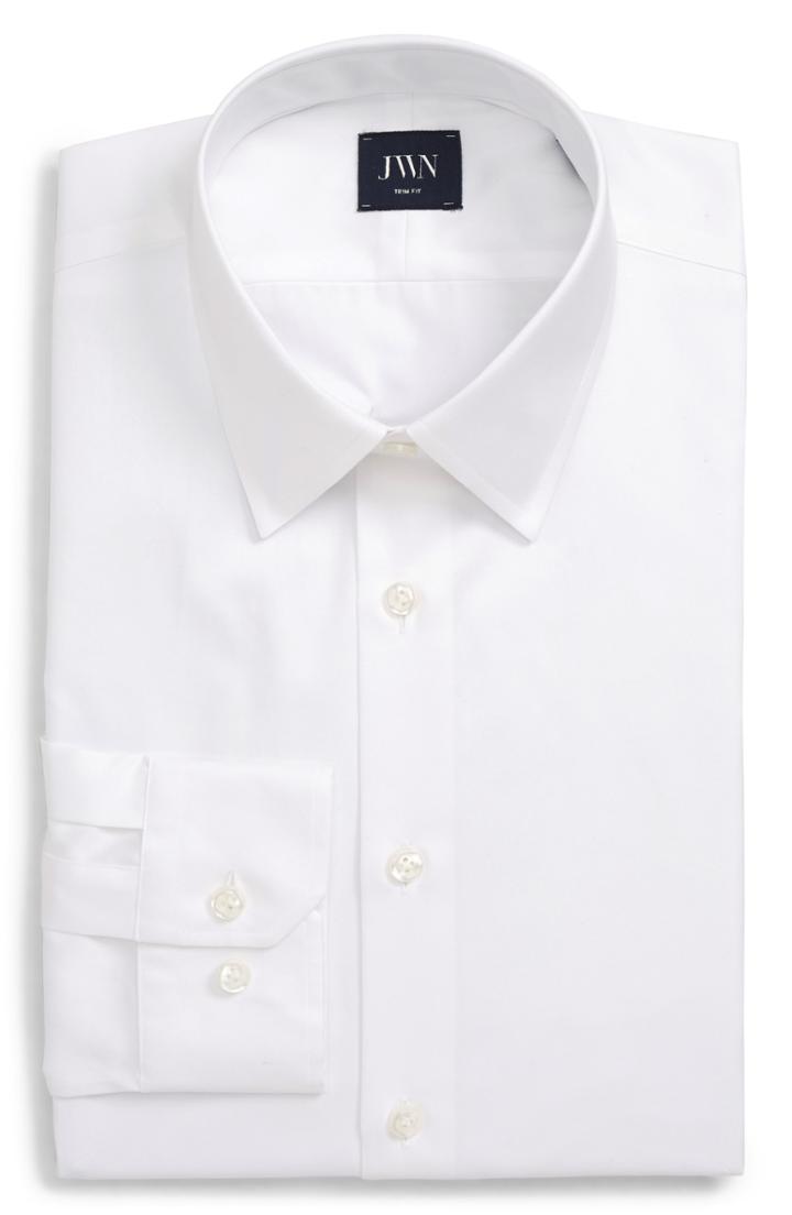 Men's John W. Nordstrom Trim Fit Solid Dress Shirt .5 - 34 - White