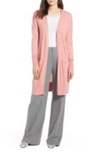 Women's Halogen Open Front Pocket Cardigan - Pink