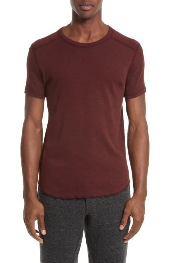 Men's Wings + Horns Ribbed Slub Cotton T-shirt - Red