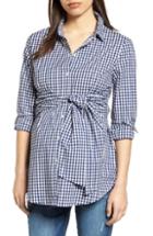 Women's Isabella Oliver Lindsay Check Maternity Shirt
